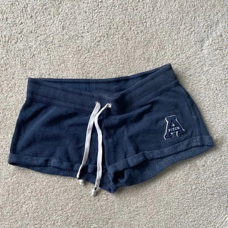 Y2K Super Shorts Cute Goth casual girl Short letter embroidery Solid color shorts Sexy fashion stripes patchwork street emo girl 250922