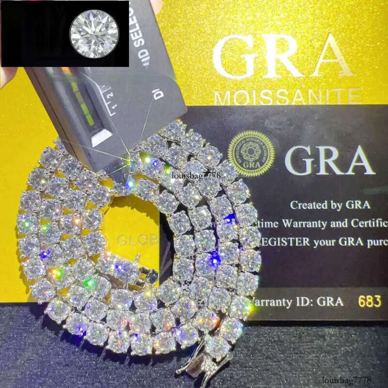 Fine jewelry sterg sier vvs moissanite necklace dia mossanite tennis chain