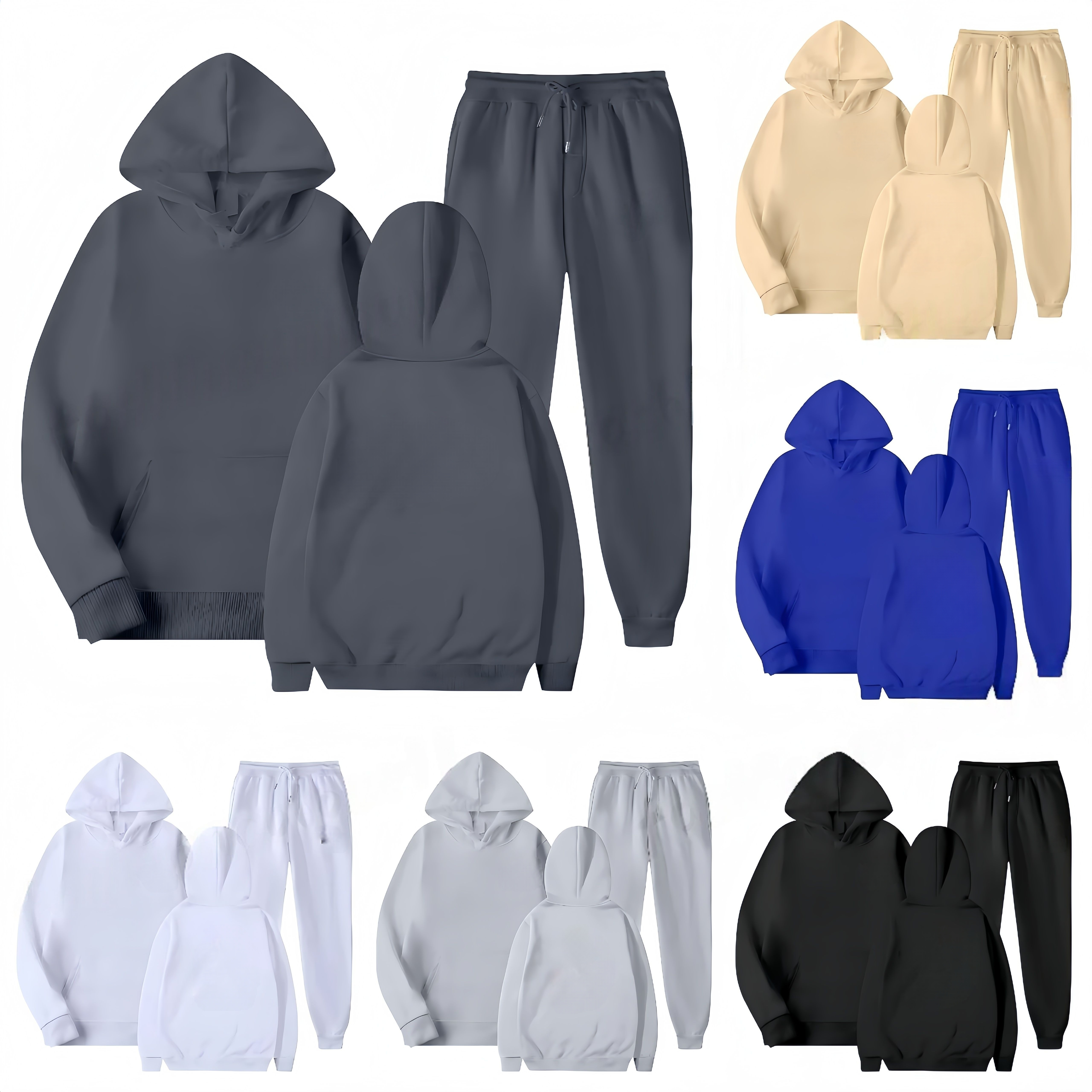 White hoodie Women Tracksuits Two Pieces Set 2025 New Summer Autumn Hoodie Set Fashion Sporty Short Sleeve Pullover hoodie pants Set 32 Colors