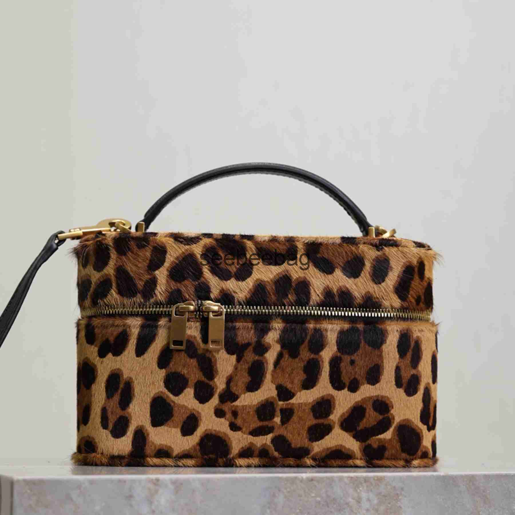 Gaby Vanity Bag Pony Hair Leather Luxury Designer Soft Genuine Leather Shoulder Bag Golden Hardware Crossbody Bag Women Shopping Purse