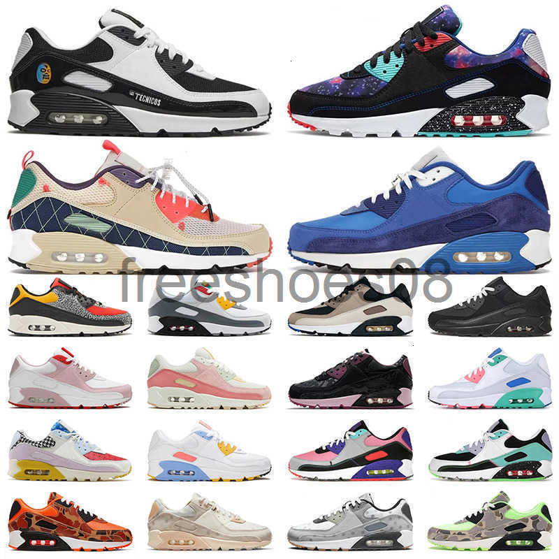 90s 90 Running Shoes Man Woman Triple Black White Infrared Valentine Day Grey Fog Shimmer Polka Laser Blue Bacon UNC Pink Oxford Cargo Khaki Men Trainers Sneakers