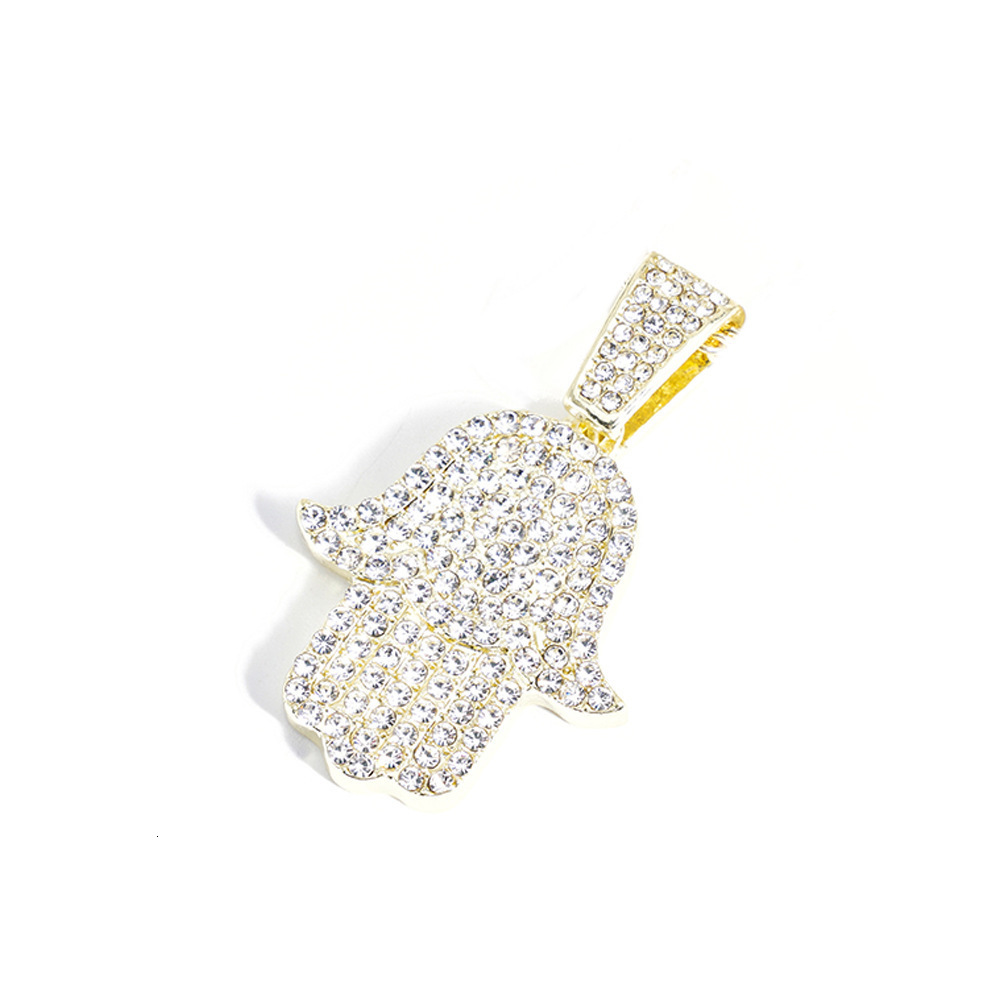 Ice Out Shining Hamsa Hand Pendant Necklace S925 Silver Charm Mens Hip Hop Jewelry Passes Diamond Test 240810