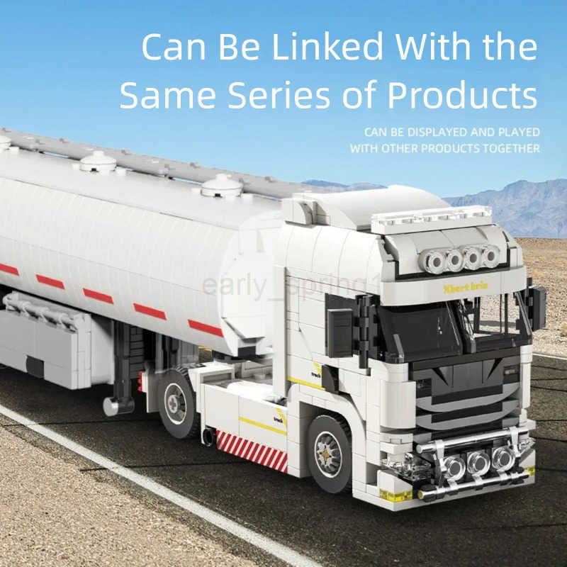 421PCS European Truck Head Building Blocks Connectable Container Trailer Model Bricks Educational DIY Toys For Childrens Gifts T250930