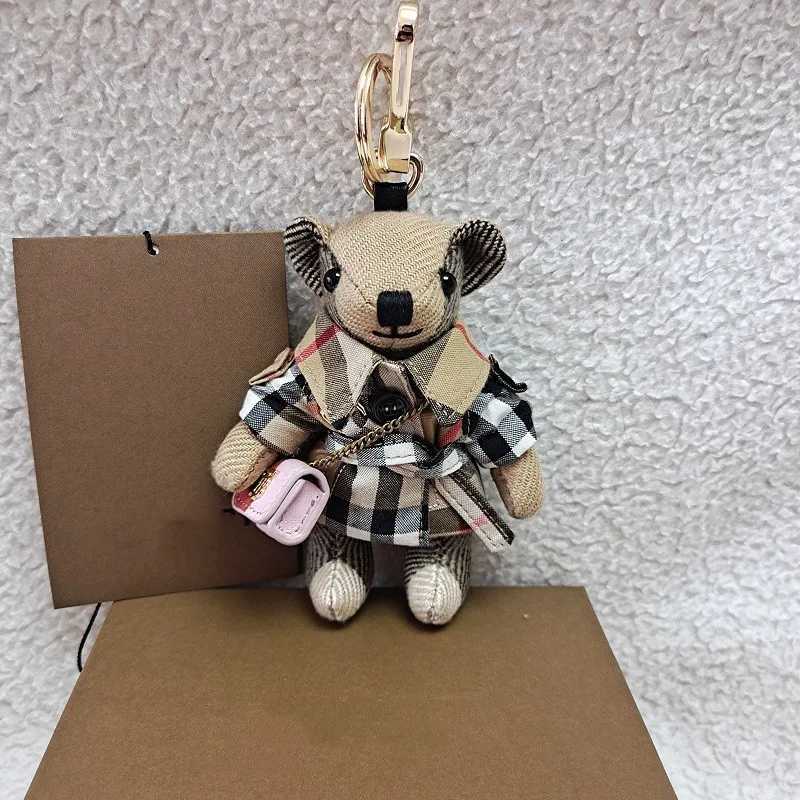 luxcury Handmade Women's Bag Charm - Plush Teddy Bear Keychain with Cashmere Fur Detailing