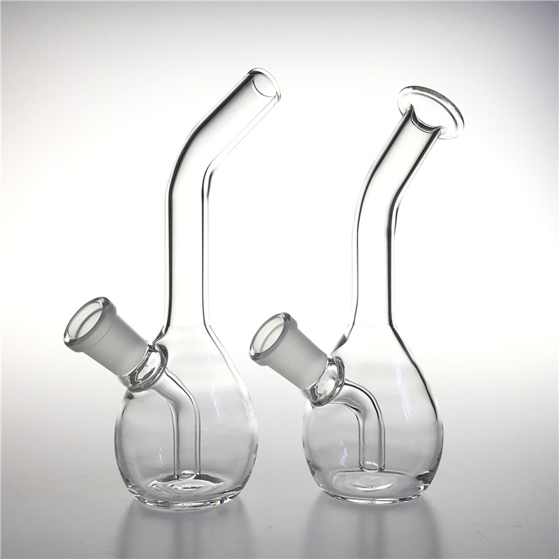 Goodsstore 6 Inch Glass Egg Bong Handle Pot 14mm Female Thick Recycler Bongs Flat Straight Month for Water Pipes