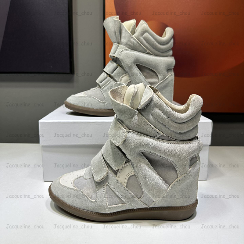 Designer Marants Boots Suede Genuine Leather Womens Sneakers Black White Bekett Trimmed Wedge Shoes Fashion Izzy Ankle Boot EU40