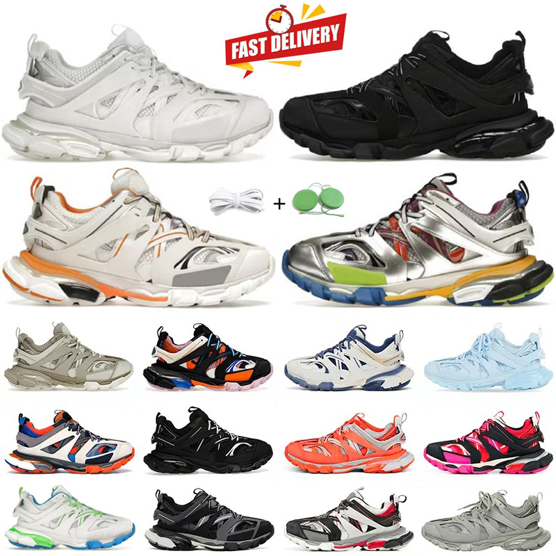 Runner 7.0 7.5 Men Women Casual Shoes Designer Sneaker Track 3 Top Quality Triple Black White Pink Beige Deconstruction Leather Nylon Printed Lady Trainers Sneakers