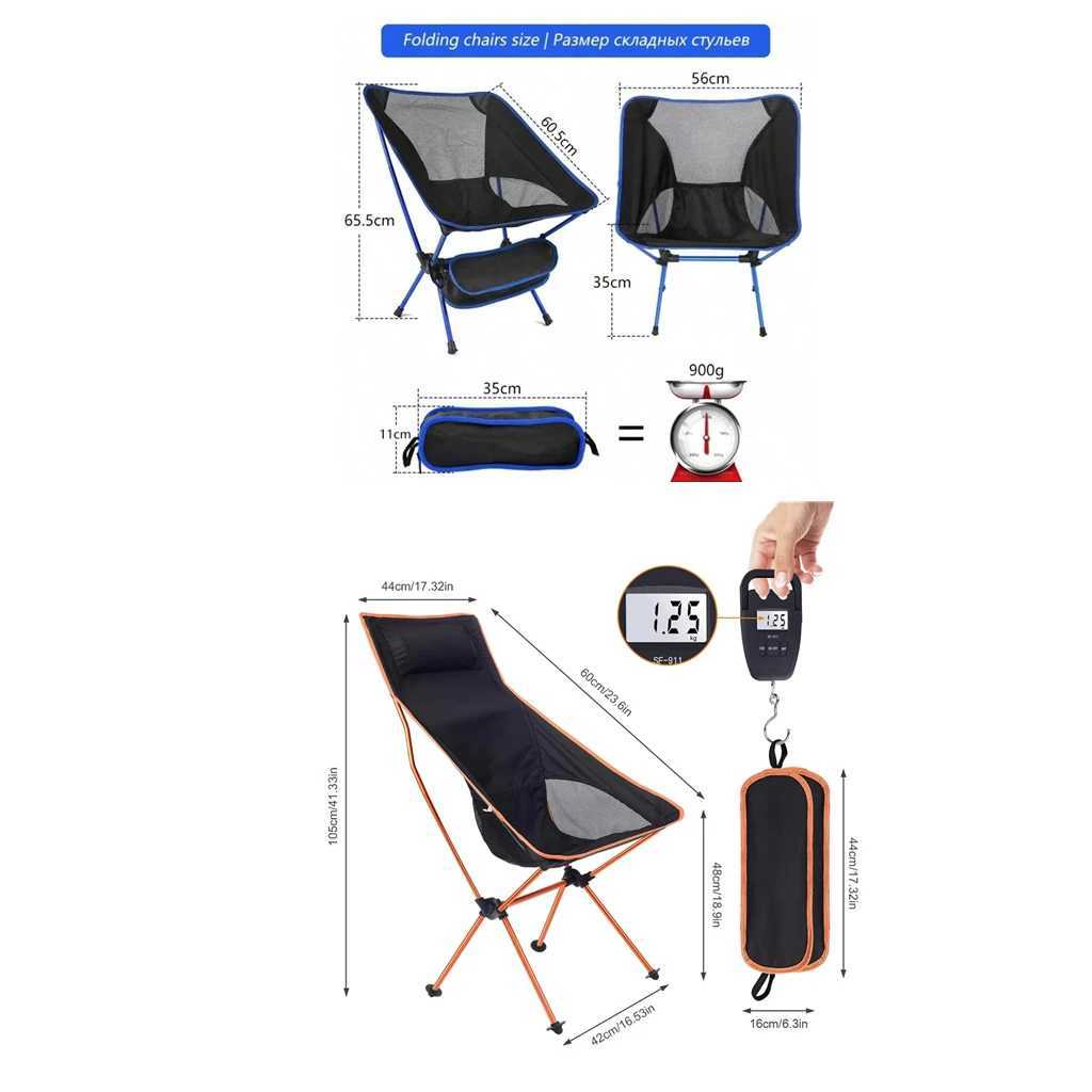 Folding Chair Ultralight Detachable Portable Lightweight Chair Folding Extended Seat Fishing Camping Home BBQ Garden Hiking J250930
