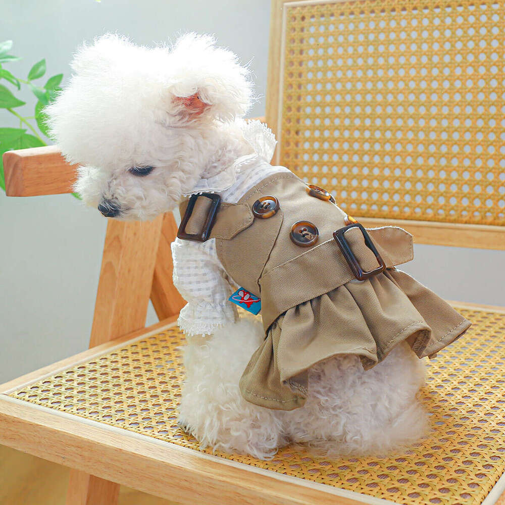 Spring And Autumn Pet Polyester Handsome Trench Coat Clothes Windproof Jacket Small Dog Clothing XS-XL