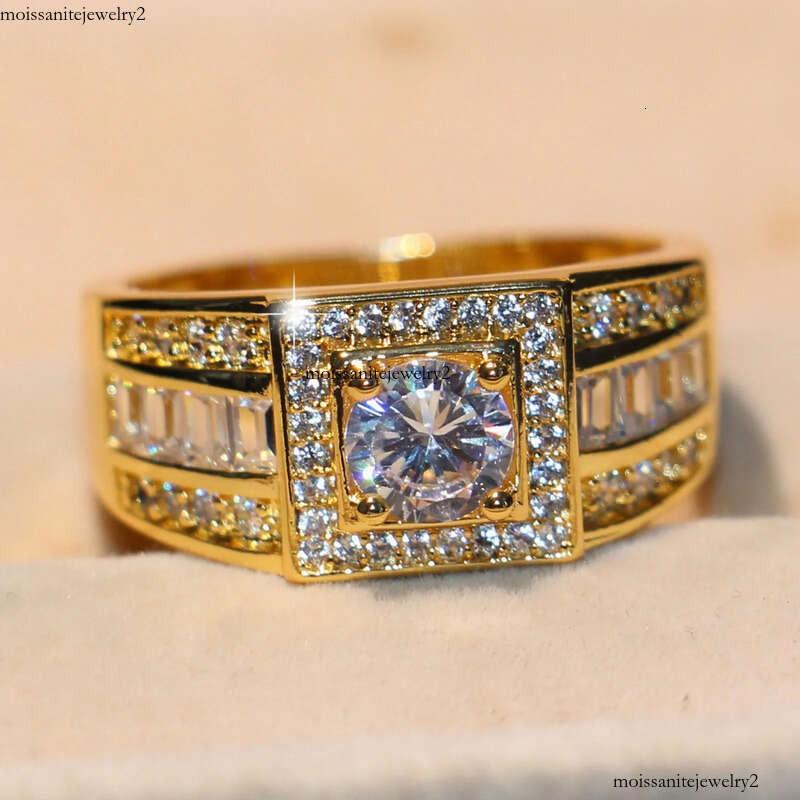 Victoria Wieck New Arrival Promise Jewelry 10KT Yellow Gold Filled Princess White Topaz CZ Dia Original Men Band Finger Ring Gift