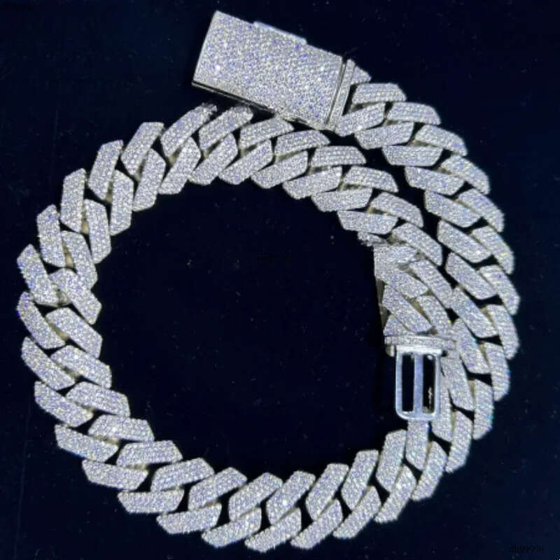 15MM 18MM 20MM Heavy Custom Hip Hop Iced Out Jewelry Moissanite Dia Cuban Link Chain