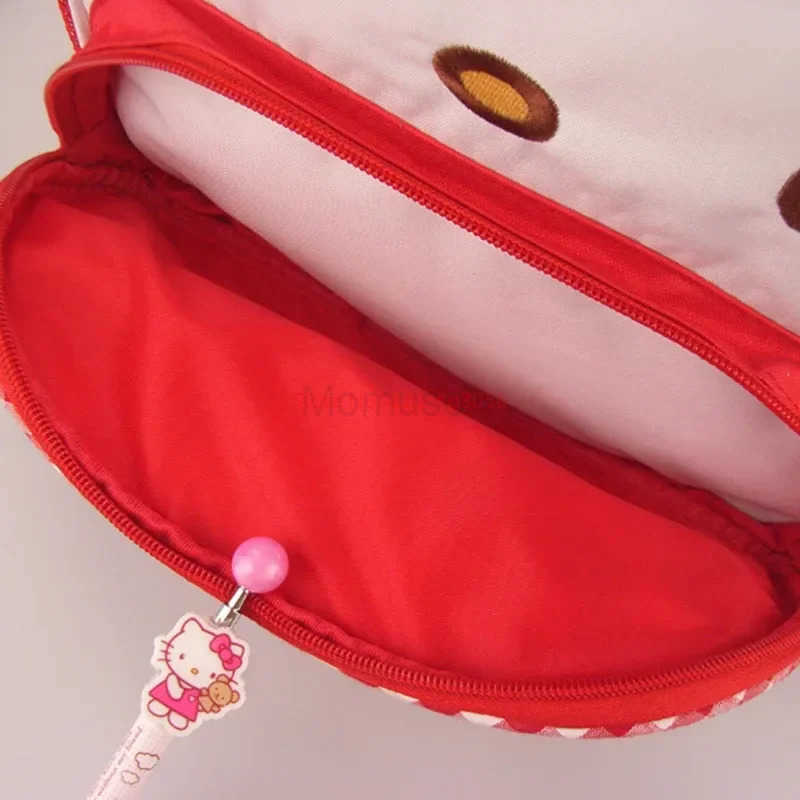 Sanrio Hello Kitty Cute Cartoon Kindergarten Schoolbag Strawberry Bow Backpack Thickened Oxford Cloth Girl Kawaii Backpack Gift L250930