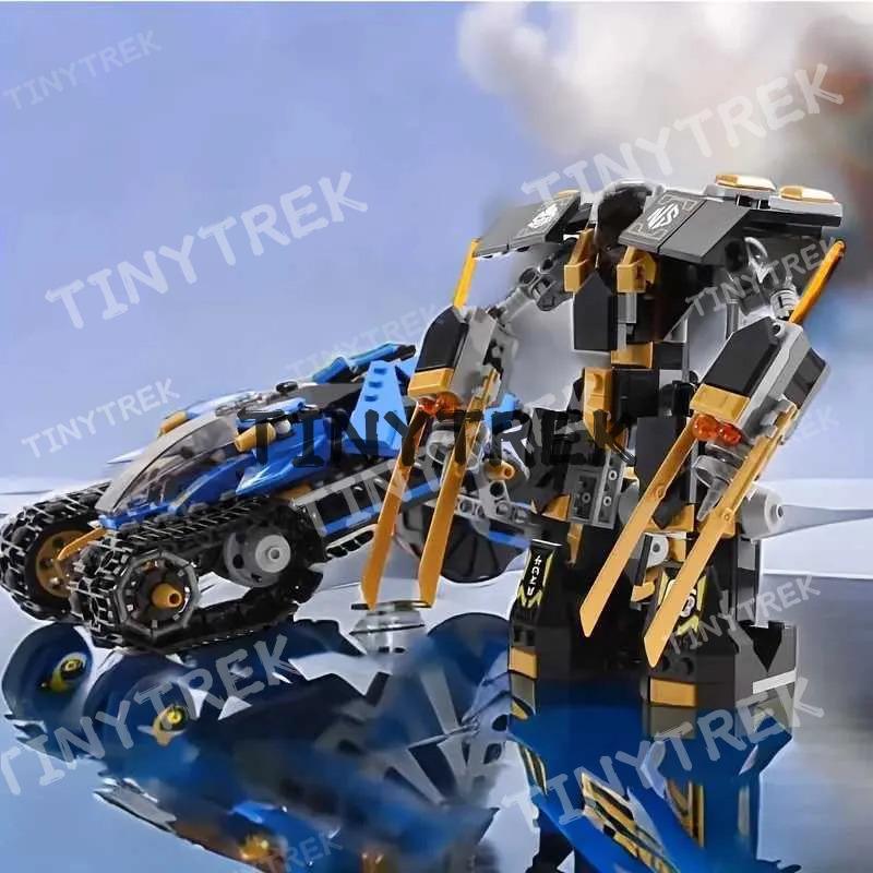 576PCS Technical Ninja Thunder Raider Mechanical Warrior Robot Mecha Building Blocks War Weapon Model Toys For Kids Gift L250821