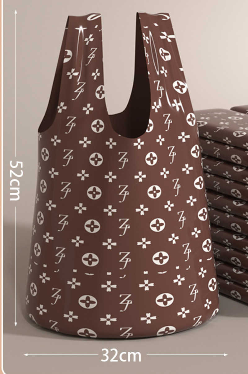 Luxury Thickened Household Garbage Bag with Floral Design - Large Capacity for Kitchens