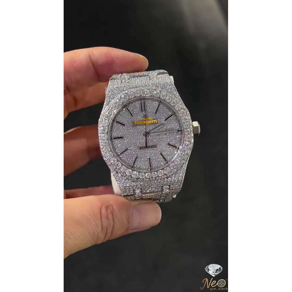 High-quality mens and womens moissanite diamond watch, Luxury design Fully Automatic mechanical D color Iced Out VVS Watches Fast Shipping