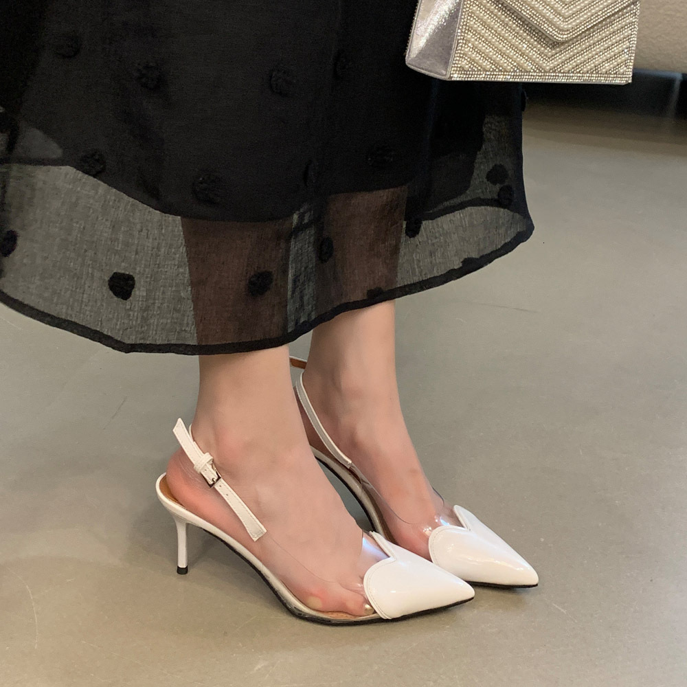 Womens Peep Toe Sandals Summer 2025 Heart 7CM Peep Toe Mid High Heel French Pointed Toe Sandals to Match Skirts w250905