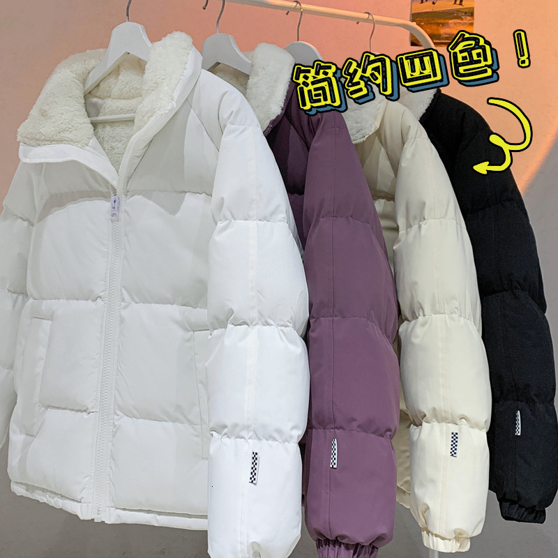 2024 Autumn Winter Cotton Jacket Thickened Fleece Padded Loose Fit Mens Coat 240828