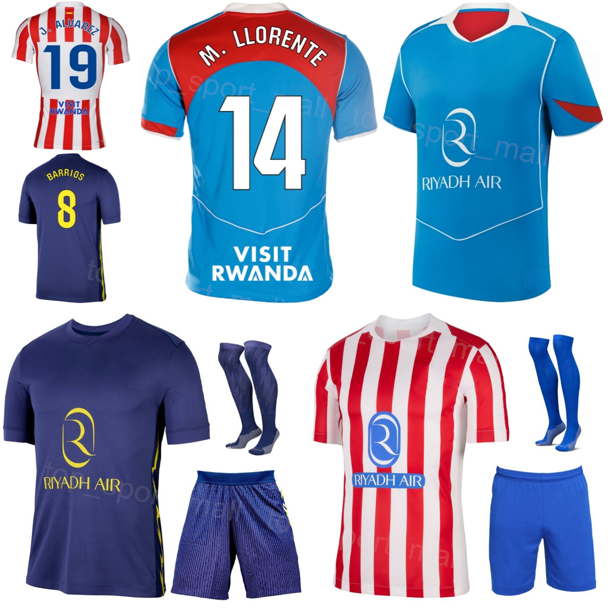 Club Atletico Madrids Soccer Pablo Barrios Jersey Julian Alvarez Giuliano Simeone Marcos Llorente David Hancko Alexander Sorloth Football Shirt 2025/26 Kids Man