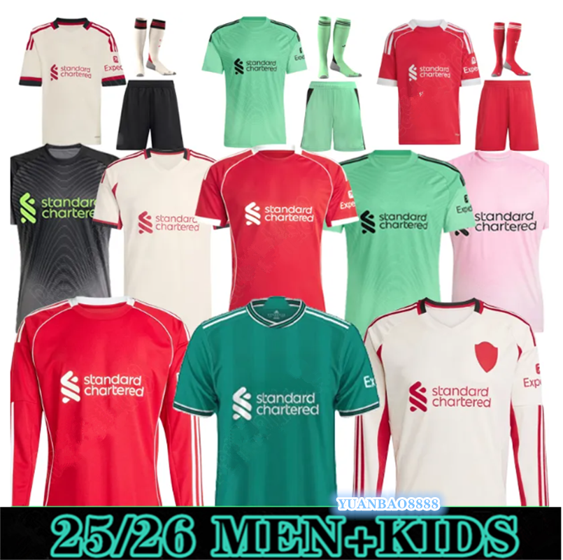 soccer jerseys home red away light Wonder White third Sea Green 25 26 kit 2025 football kids kit uniform goalkeeper black 16-4XL 2026 Long sleeves shirt XXXL 4XL