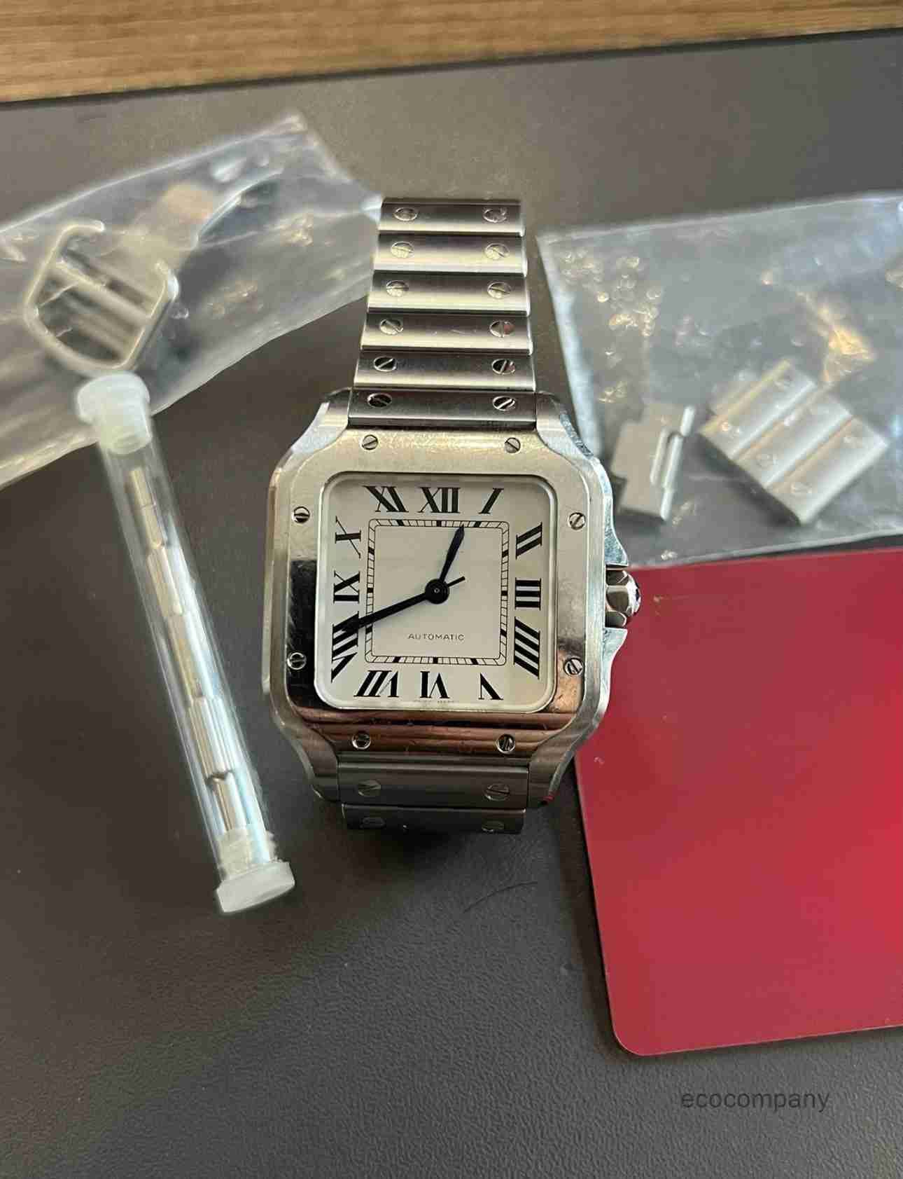 Top quality santoss watch mens watch super clone watches designer watches men 1847MC movement sapphire glass watch WSSA0029 39.8mm with box B6AB