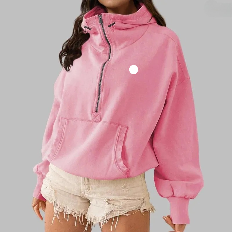 Women's Hoodies 2025 Yoga Suit Outdoor Sports Zipper Drawstring Hooded Long Sleeve Pullover Casual Loose Hoodie