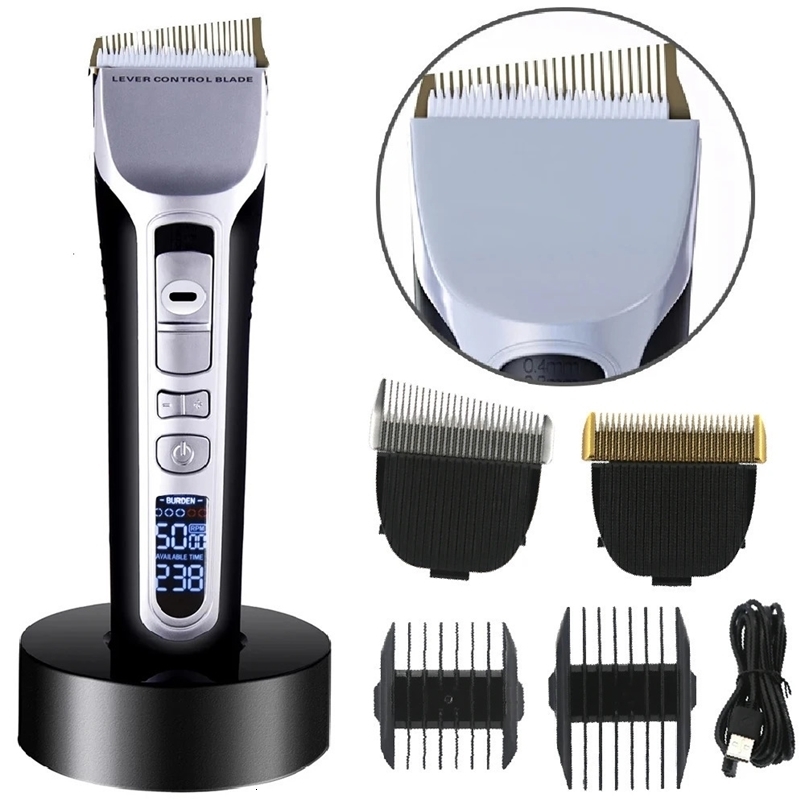 Electric Hair Clipper Unique Shaped Moving Blade Hair Trimmer LCD Display USB Rechargeable For Salon Men Hair Cutting Barber 240528