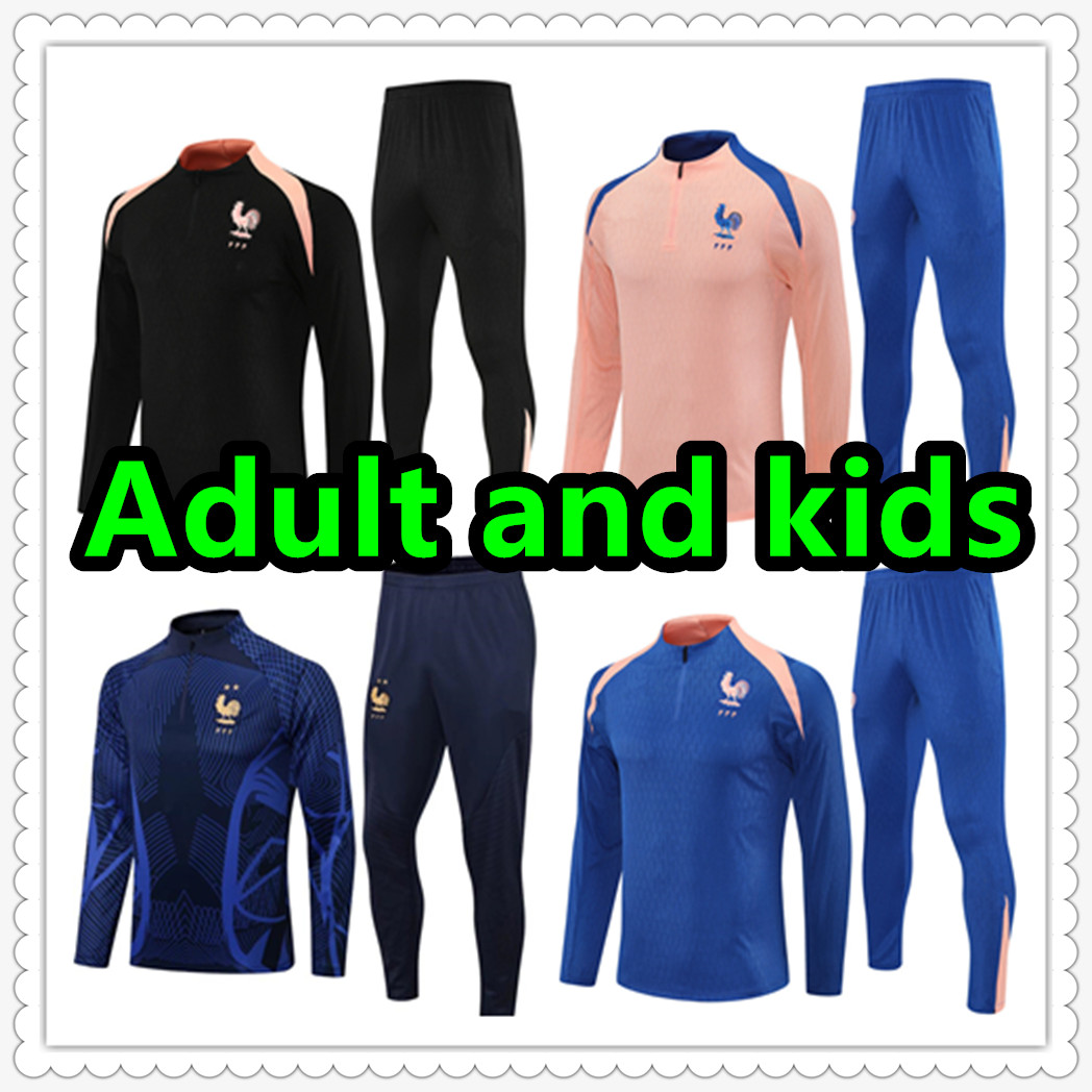 French tracksuit Full Sets 2024 BENZEMA soccer jerseys 24 25 26 GIROUD MBAPPE GRIEZMANN PAVARD KANTE Maillot de foot equipe Maillots Men kids football shirt