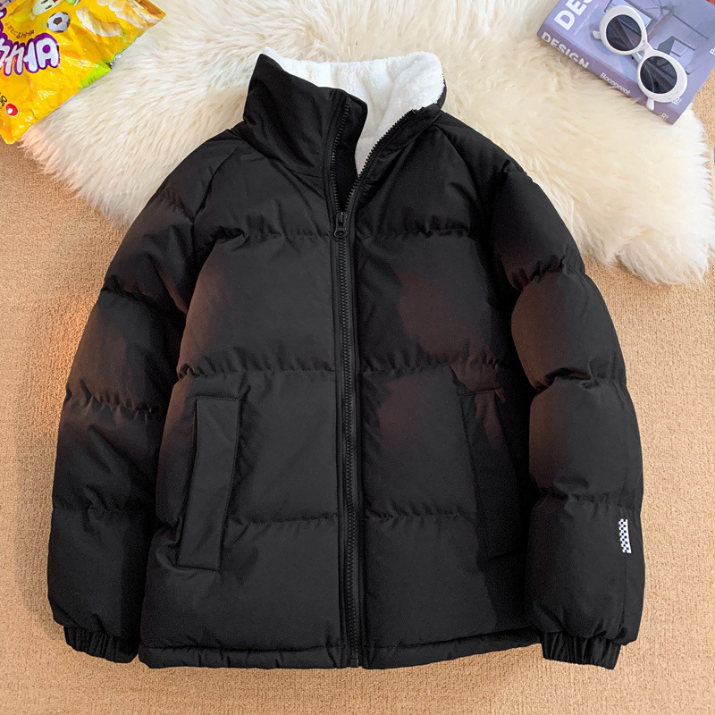 2024 Autumn Winter Cotton Jacket Thickened Fleece Padded Loose Fit Mens Coat 240828
