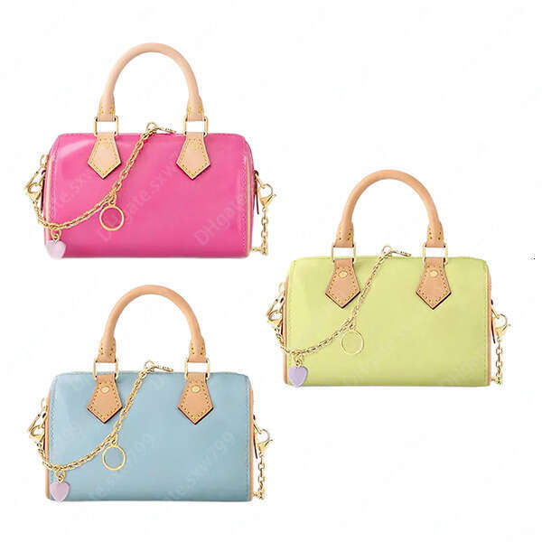 TOP Quality Ladies Fashion Casual Designe SP NANO Boston Patent Leather Crossbody Shoulder Bag Totes Handbag M83273 M83000 Pouch Purse