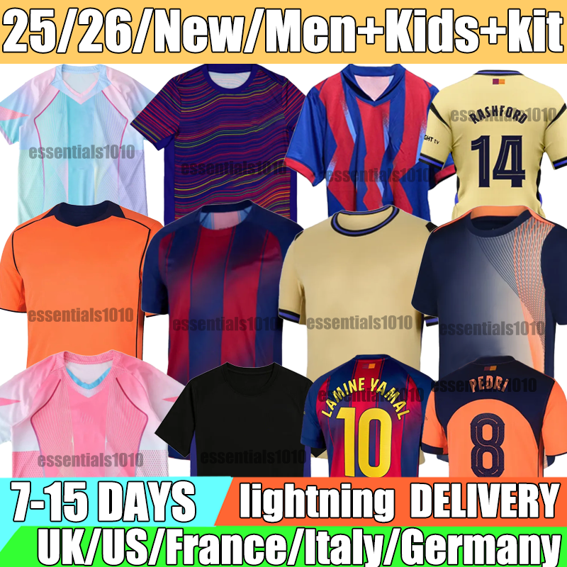 2025 Season Jerseys LAMINE YAMAL #19 FERMIN #16 KOUNDE #23 R.Araujo #4 F. DE JONG #21 Jerseys LEWANDOWSKI #9 GAVI #6 PEDRI #8 CUBARSI #2 Jerseys 25 26 football shirt mens kit kids