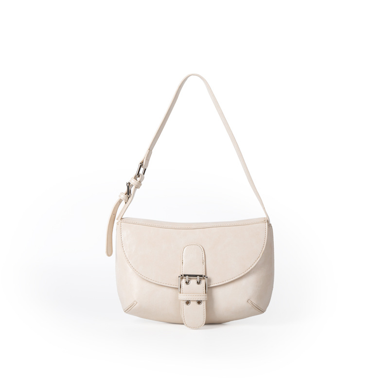 2025 Korean-Style New Small And Niche Retro For Women Shoulder High-Quality Texture Women's Handbag Shiny Patent Leather Underarm Bag