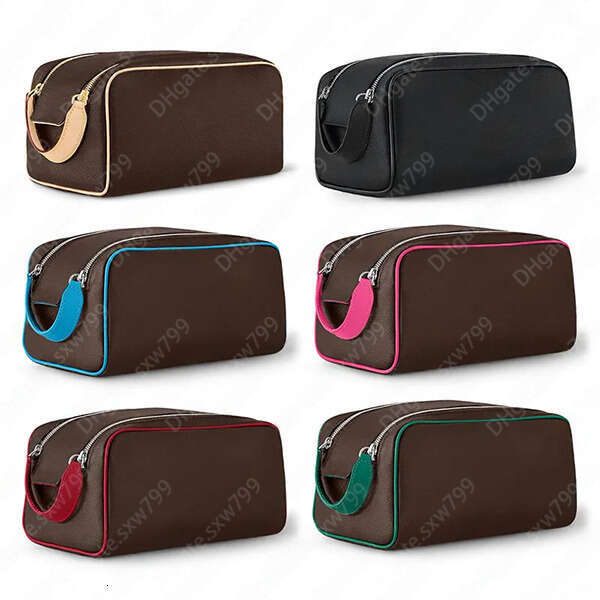 TOP Mirror QualityUnisex Fashion Casual Designer Dopp Kit Toilet Cosmetic Clutch Bag Handbag M44494 N40127 M46354 M59478 M12641 M12638 Purse Pouch