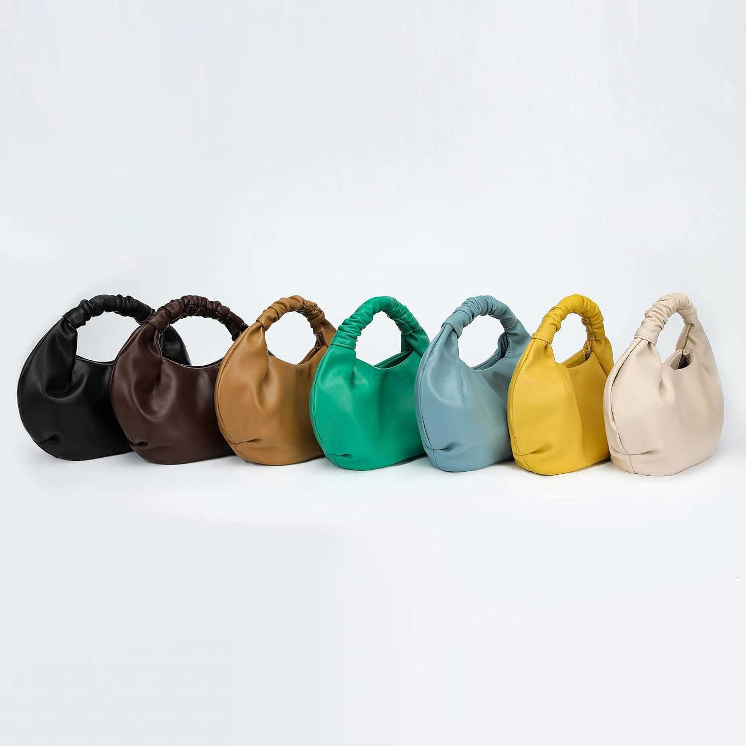 Mini Hobo Tote Bags for Women Soft Leather Clutch Purses for Women CloudShaped Top Handle BagsW250930
