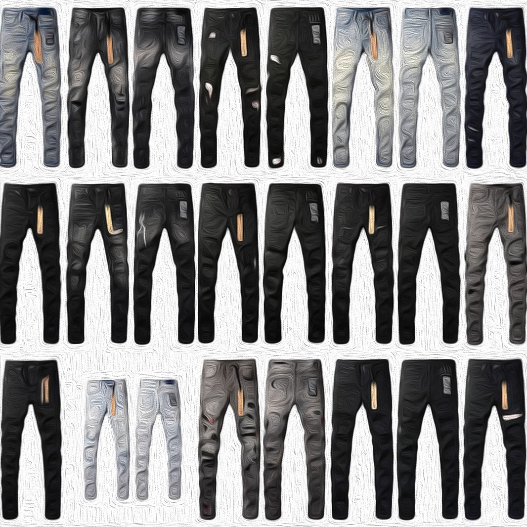 Designer Jeans Man's High Street Ripped Distressed Skinny Jeans Low Rise Denim Trousers Fashion Repair Pants Leisure Aesthetics