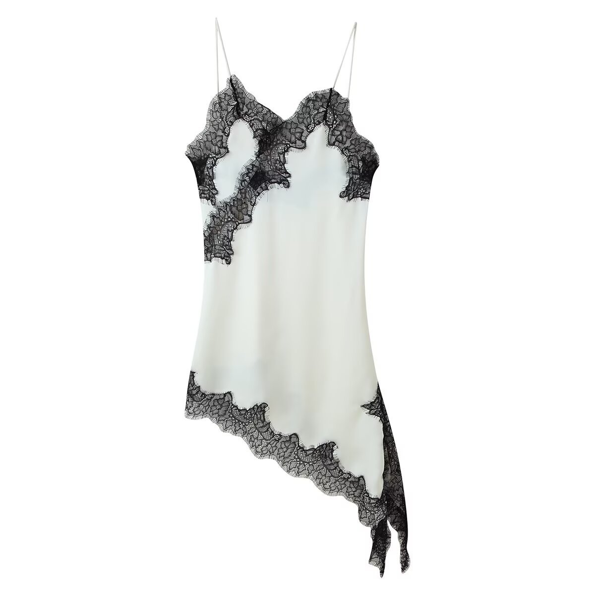 GC148 European and American style sexy modified asymmetrical lace splicing suspender dress