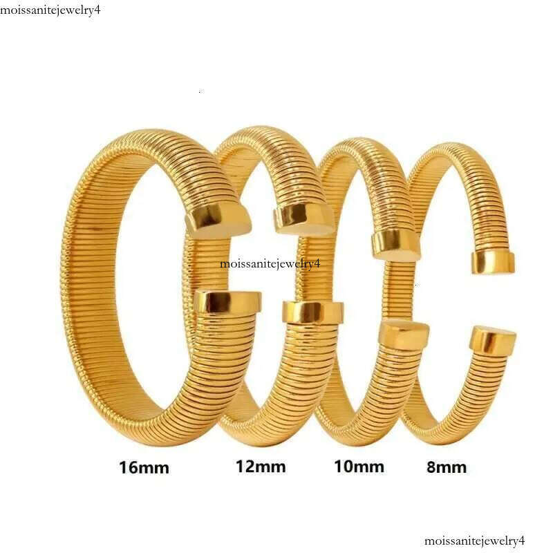 DHCollections Stainless Steel Cuff Bracelet Adjustable Gold Plated Wide Metal Bangle Waterproof Fashion Jewellery for Men and Women 1 Piece