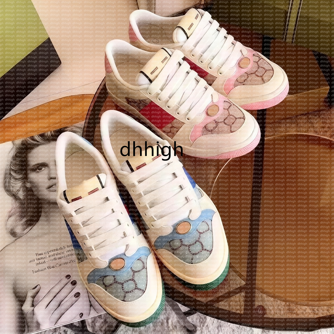 designer Shoes Screener sneakers Luxury shoes Crystal trainer sneaker Flat Casual Shoes Leather Tennis Screeners Traines Platform Shoes