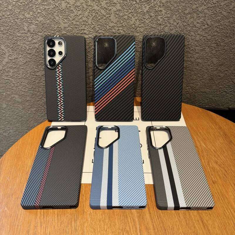 Carbon Fiber Texture Plastic Magsafe Magnetic Case For Samsung S25 S24 S23 Ultra Plus Armor Alloy Lens Protect Cover