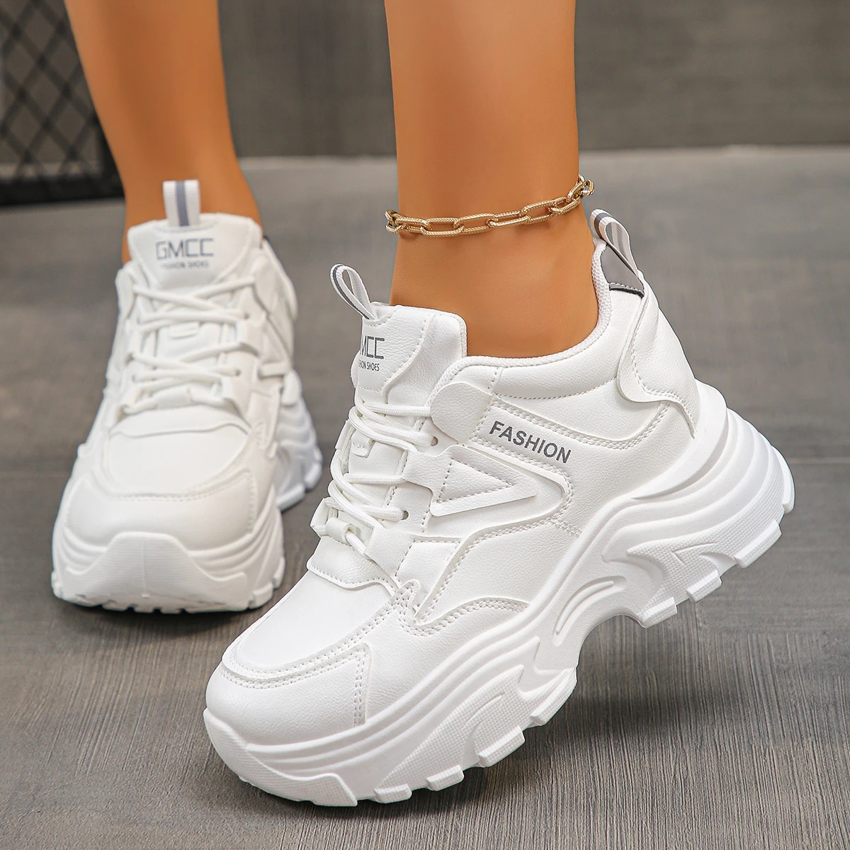 Womens Height Increasing Chunky Sneakers White Black Platform Sports Shoes for Women Plus Size 42 Thick Bottom Vulcanized Shoes 250922