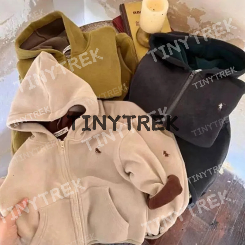 Hoodies Sweatshirts Designer Children Clothing Sets Autumn Winter Warm Polar Fleece Hoodie Jacket Toddler Kids Boys Girl Tops Coat Pants Suit Tracksuit
