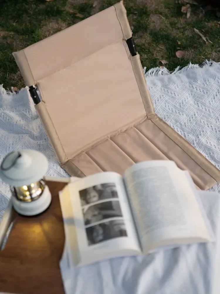 Foldable Camping Chair Outdoor Garden Park Single Lazy Chair Backrest Cushion Picnic Camping Folding Back Chair Beach Chairs J250930