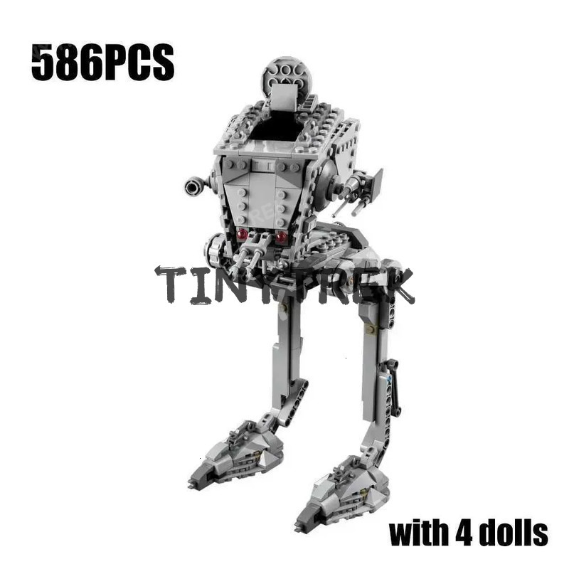 586PCS Space War Interstellar Wars Hoth AT-ST ST Walker Building Blocks Model Brain Game Bricks Toys Kid Adult Gift R250624