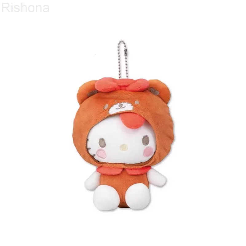 Sanrio 12cm Fashion Hello Kitty Cosplay Plush Toy Anime Stuffed Animals Keychains Small Pendant Backpack Hangings For Kids H251205