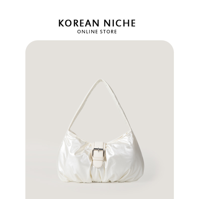 2025 New Women's Retro Soft Surface High-Grade Texture Underarm Niche Design Pleated Cloud Versatile Handbag Single-Shoulder Bag