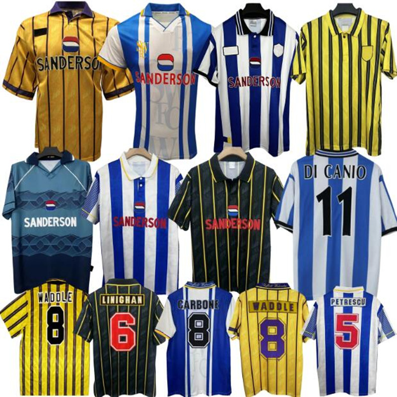 1993 1994 1995 1998 ShEffIElD Wednesday retro soccer jerseys 93 94 95 1996 1997 Waddle Hirst Di Canio vintage classic football shirts size S-4XL