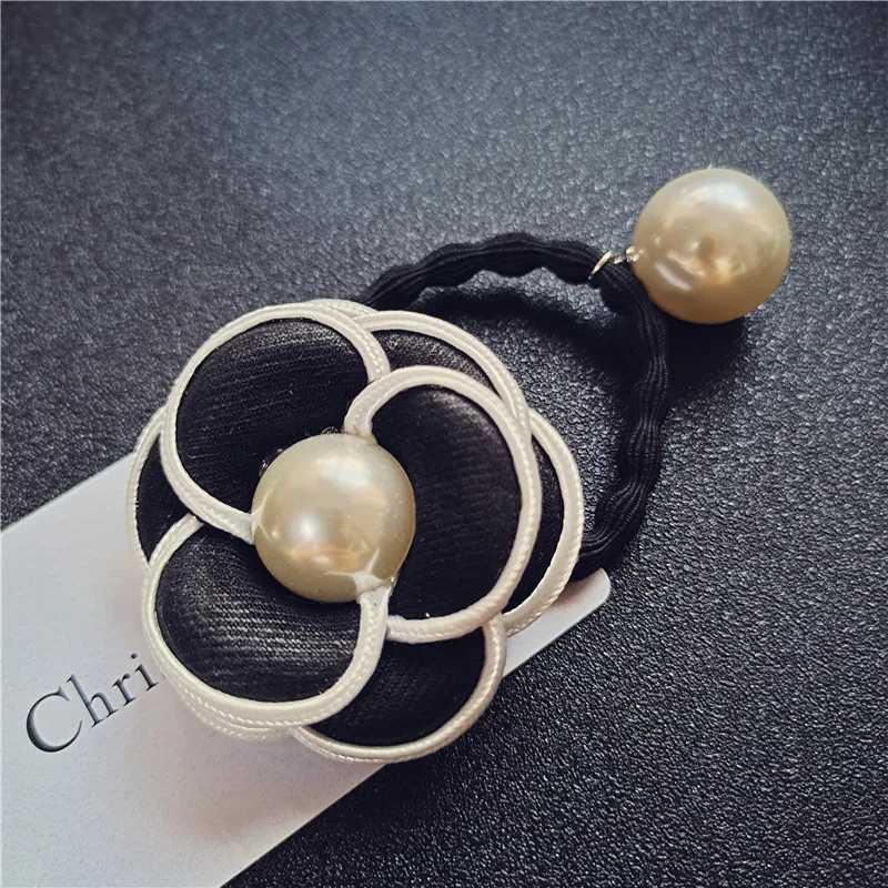 Fashion Elegant Rose Pearl Elastic Hair Bands Hairbands France Fresh Floral Camellia Flower Pearl Hair Accessories Headbands Wholesale awe Y250930