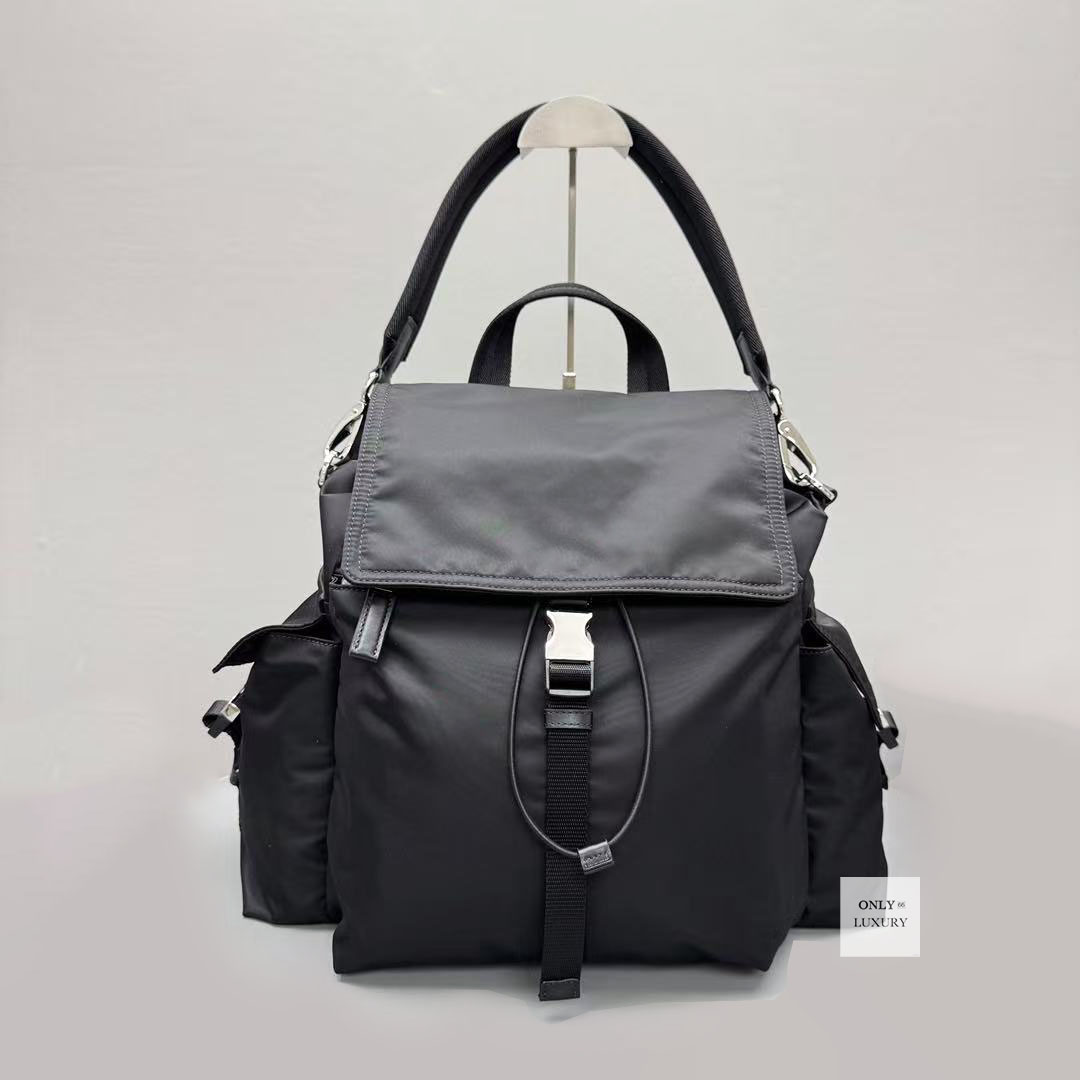 Luxury designer 10A best nylon backpack shoulder bag multiple pockets padded large compartment soft flap crossbody bags fashion women men small handbag top quality