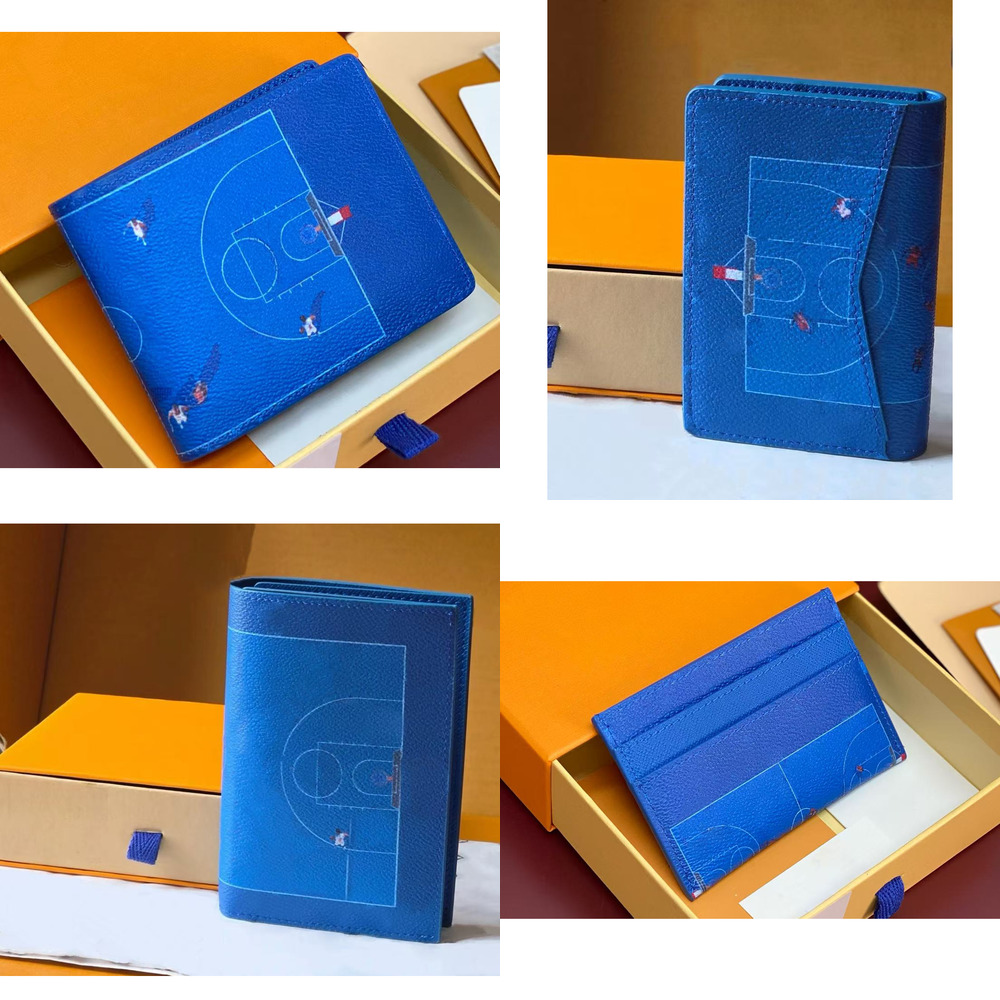 10A Colorful Letter Pattern Designer Women Pink Skateboard Skiing Basketball Leather Printed Wallet Passport Storage Credit Holder Pocket Organizer Bag 45