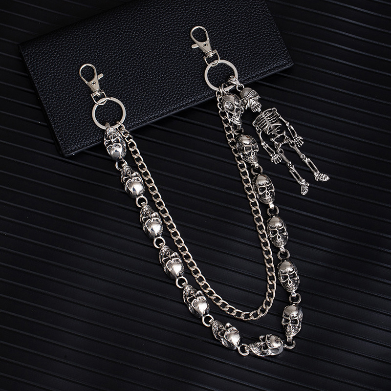 Hip Hop Personality Unisex Cool Waist Chain Dark Skull Jeans Chain Sweet Cool Hot Girl Hanging Chain Accessory