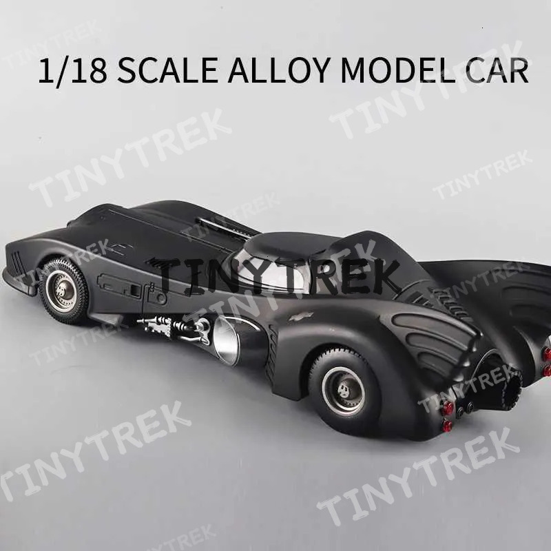 Cars 1/18 Alloy Classic Movie Batmobile Bat Sports Diecast Metal Racing Car Model Sound Light Simulation Kids Toy Gifts
